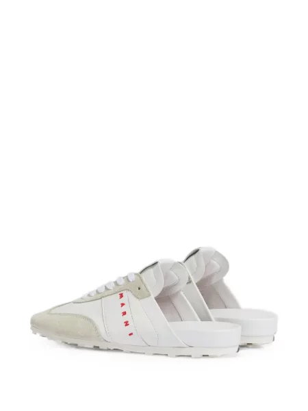 Ποδόσφαιρο κιλότα Marni σουέτ slip-on λευκό