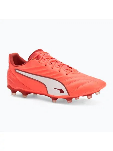 Încălțăminte de fotbal pentru bărbați PUMA King Pro FG/AG glowing red/puma white/red fire alb