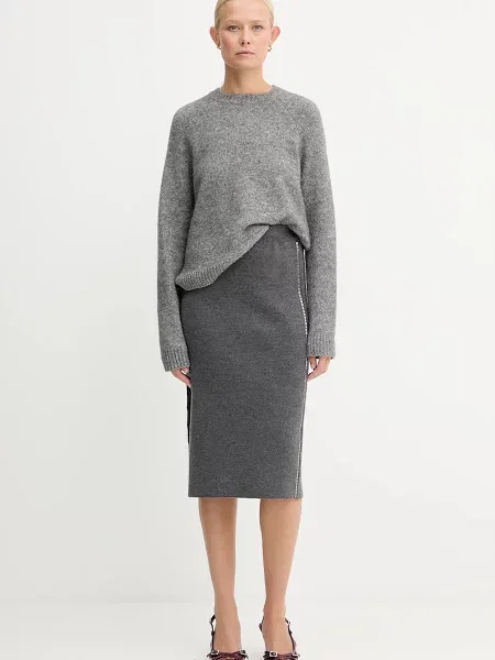 Спідниця з додаванням вовни Simona Corsellini midi олівець сірий