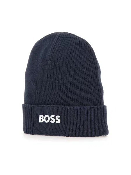 Boss Green czapka z domieszką wełny BOSS GREEN granatowy niebieska