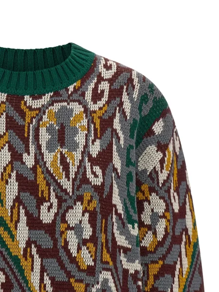 Pulover Etro de lână cu model paisley verde