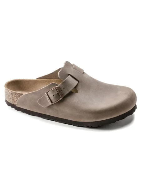 Klapki Birkenstock skórzane beżowe