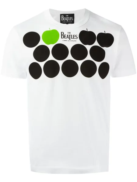 Tricou Comme Des Garçons cu buline cu imagine alb