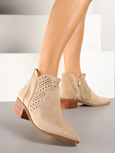 Botine Selahra închis bej