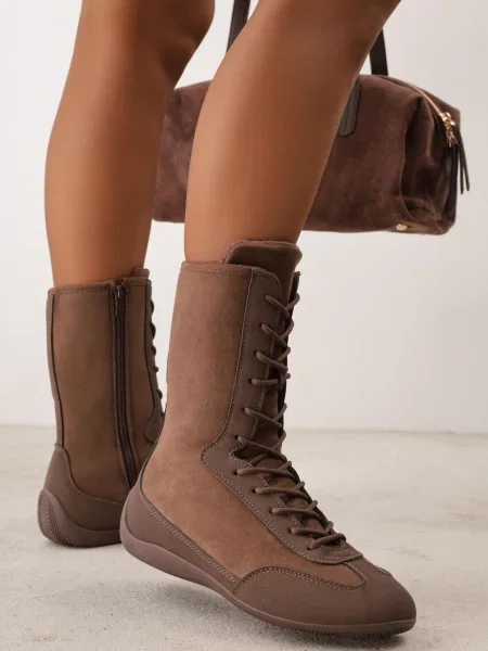 Ghete tip sneakers de box înalte cu căptușeală утепlată Tilpera maro