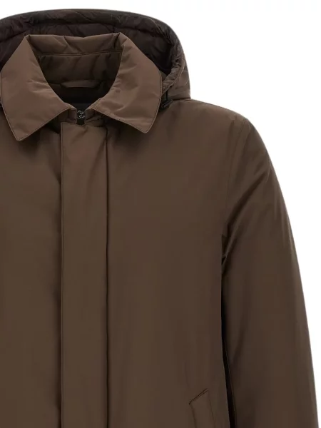 Geacă parka Herno cu glugă maro