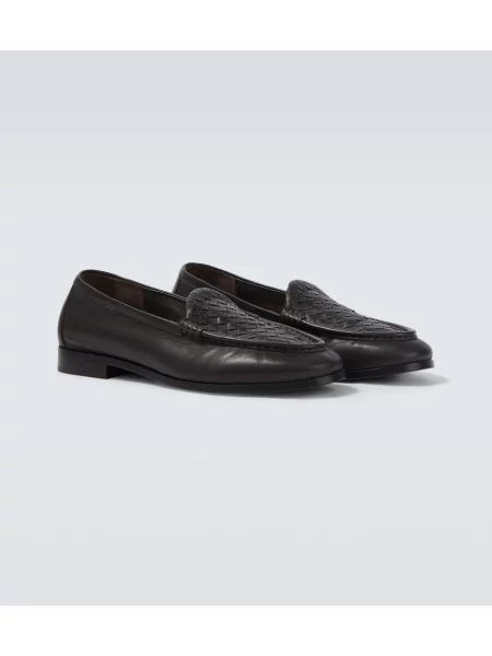Pantofi loafer Bottega Veneta din piele maro
