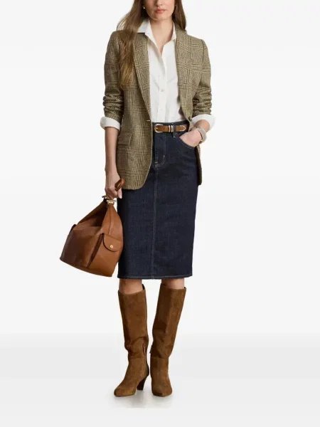 Fustă din denim Lauren Ralph Lauren albastru