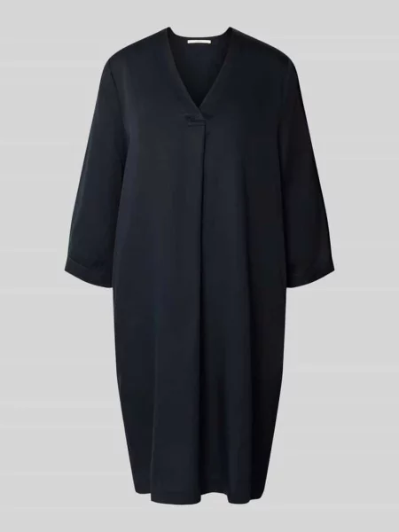 Sukienka tunikowa do kolan z lyocellu Lanius granatowa