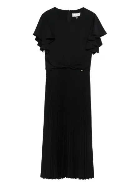 Rochie midi Nissa plisată până la genunchi de costum negru