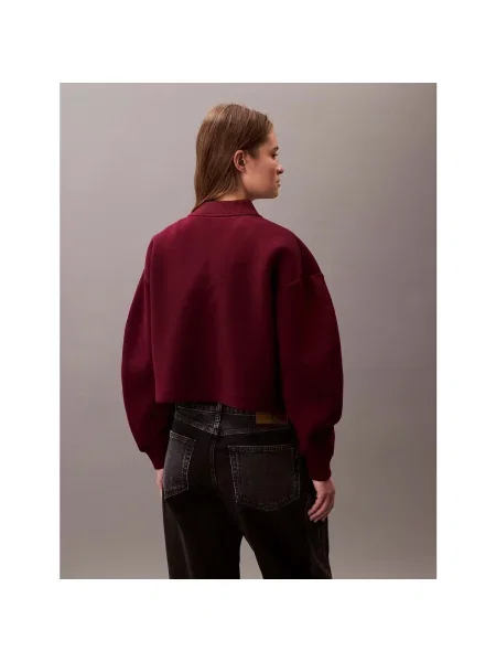 Geacă de blugi Calvin Klein Jeans roșu