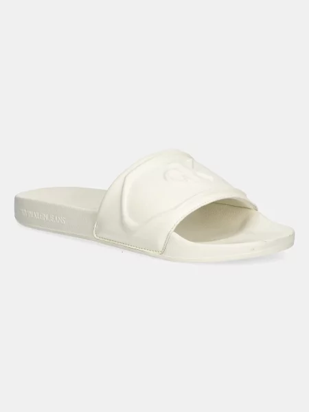 Чехли Calvin Klein Jeans SLIDE PU HF MG бежово