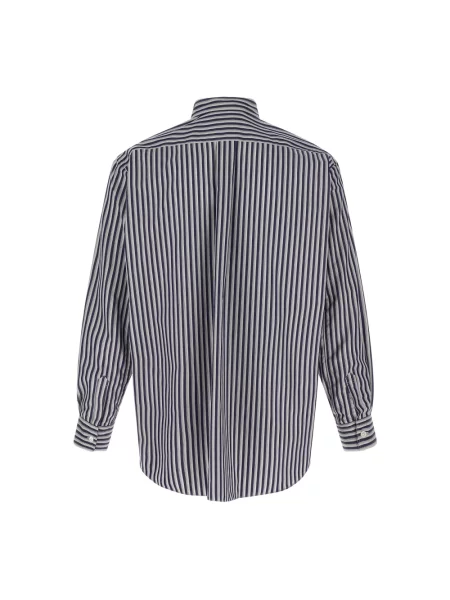 Koszula Comme Des Garcons w paski z paskiem niebieska