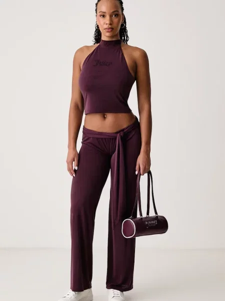 Juicy Couture топ з віскозою WESLEY TIE BACK TOP