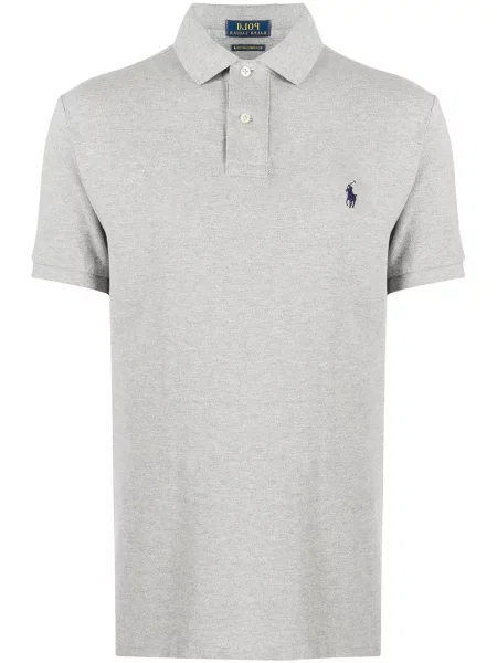 Dzianinowe polo Polo Ralph Lauren z siateczki szare