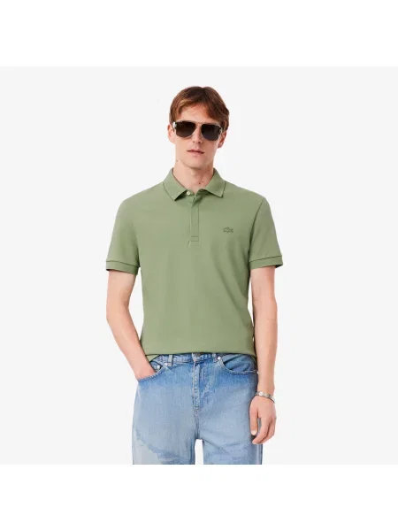 Lacoste Koszulka Polo Paris Stretch Piqué O Regularnym Kroju zielony