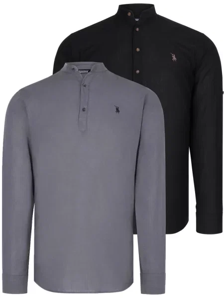 Gulerat cămașă Dewberry negru