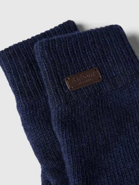 Barbour rękawiczki wełniane Carlton granatowy