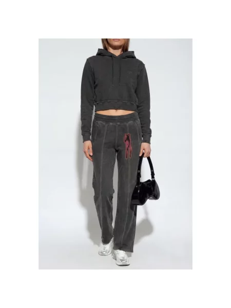 Bluza z kapturem Diesel z kapturem szara