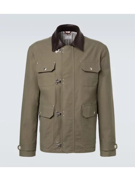 Geanta de piele Brunello Cucinelli verde