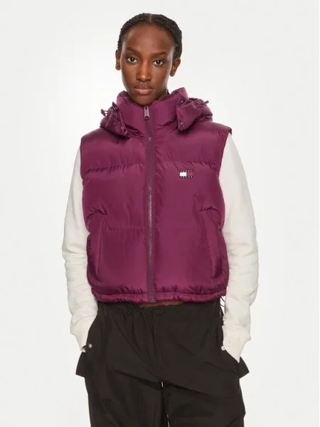 Tommy Jeans Жилетка за костюм Alaska Cropped Fit бордо