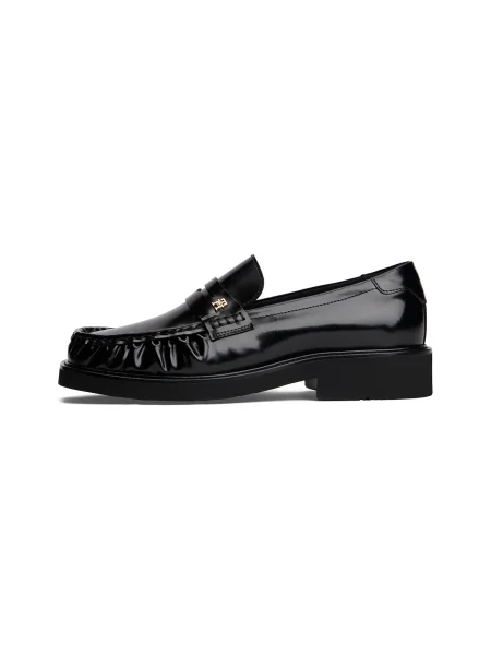 Tommy Hilfiger Mokasinai Square Toe Abrasivato juoda