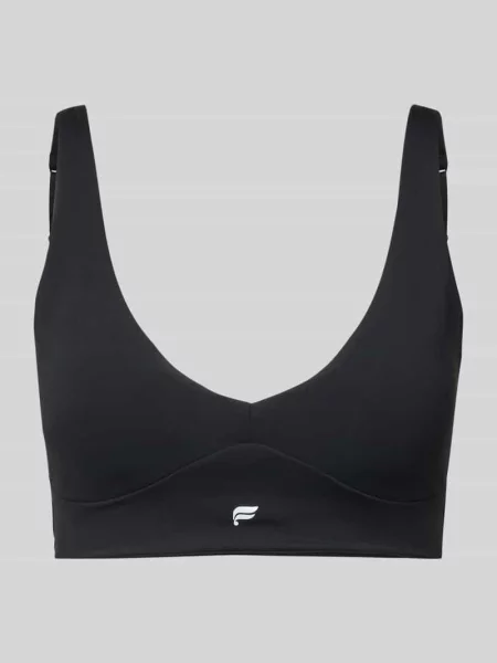 Stanik z nadrukiem z logo model ‘PURELUXE LONGLINE’ Fabletics czarny