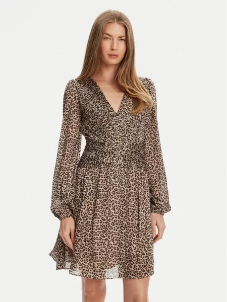 Φόρεμα κοκτέιλ Guess μπεζ