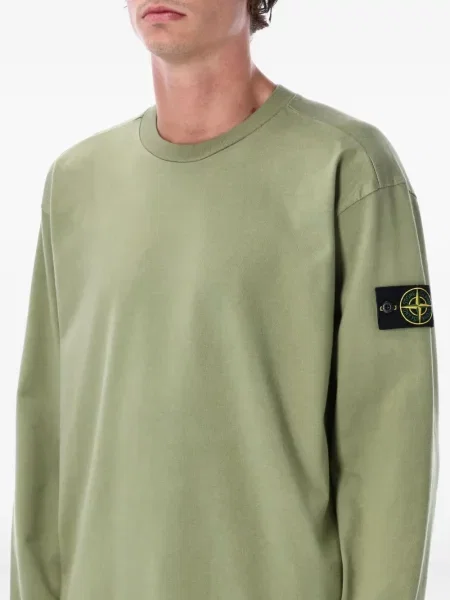 Hanorac crewneck Stone Island cu strasuri verde