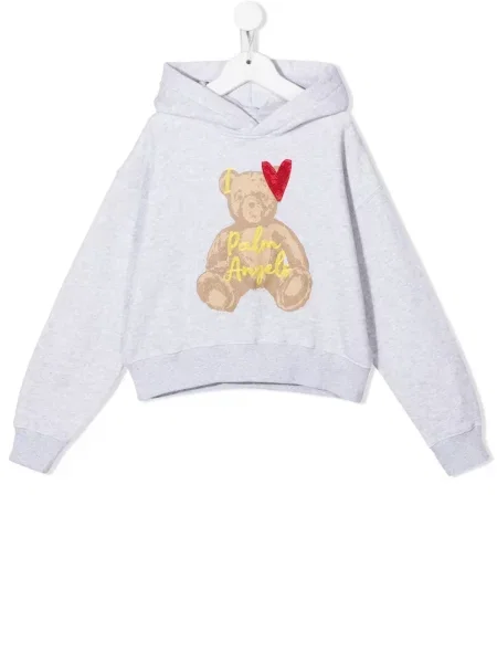 Bluza z kapturem dziecięca Palm Angels szara
