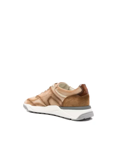Sneakersy Santoni skórzane brązowe