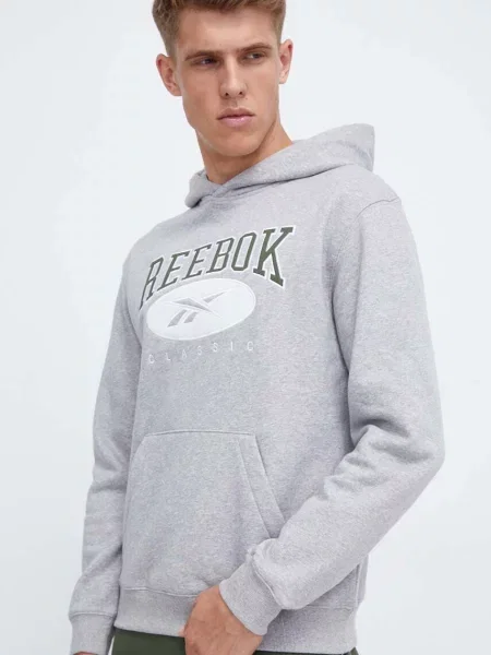 Pulover Reebok Classic s kapuco siva
