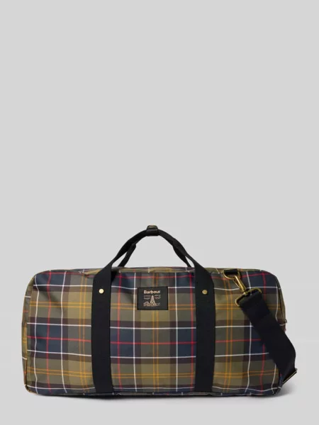 Torba Barbour w kratę z nadrukiem zielona