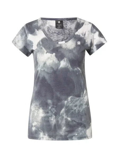 G-STAR Majica pegasto črna / off-bela bela