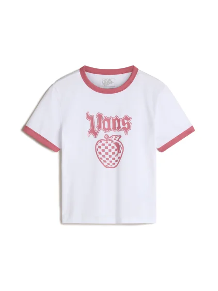 VANS Majica Apple Boom Ringer češnjevo rdeča bela