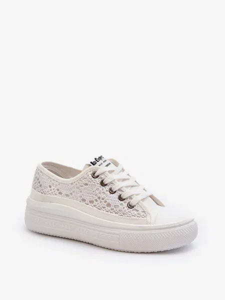 Krajkové tenisky Lee Cooper bílé