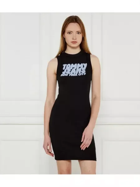 Tommy Jeans Rochie BUBBLE negru