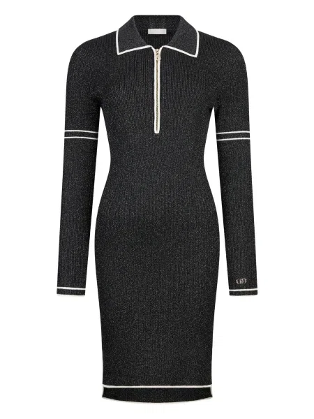 Liu Jo Sport Pletena obleka Črna bela