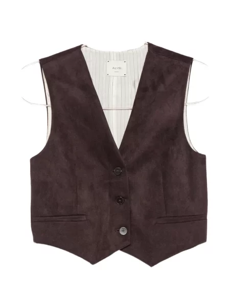 Vestă Alysi din piele de căprioară violet