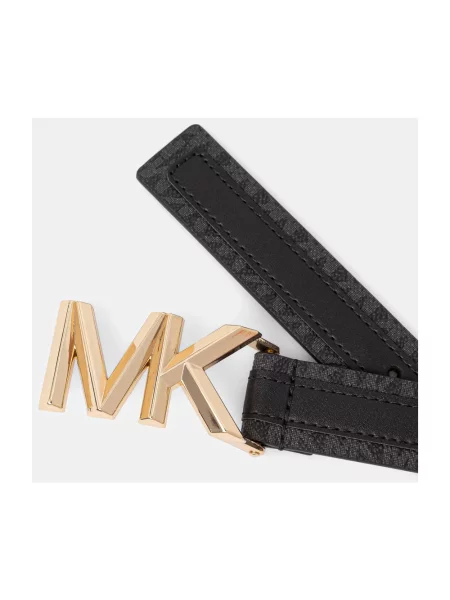 Pasek Michael Kors skórzany z logo czarny