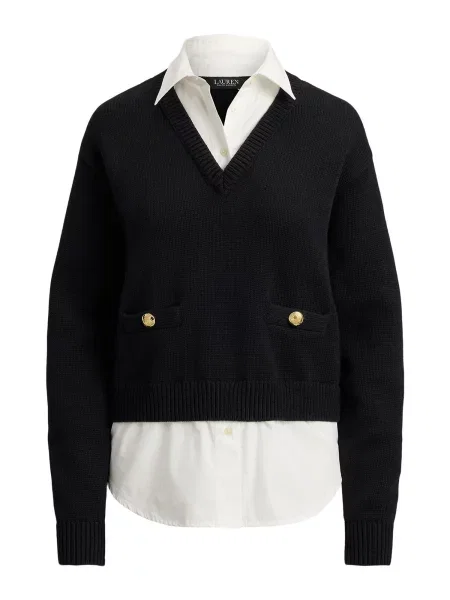 Lauren Ralph Lauren Pulover / alb negru