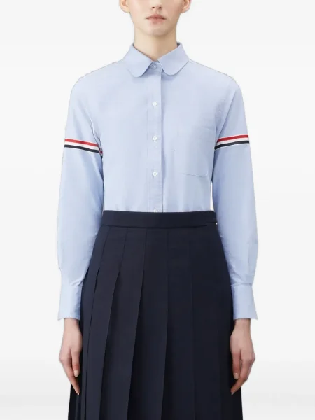 Cămașă Thom Browne din țesătură twill albastru