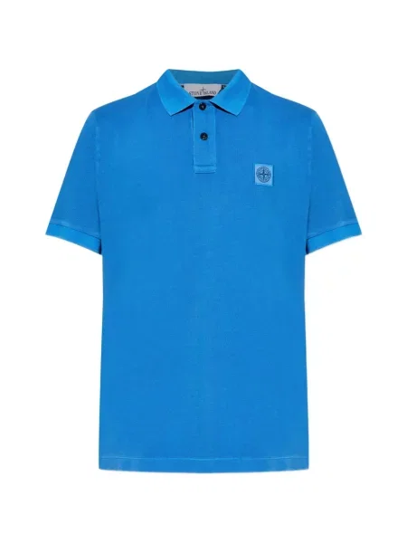Tricou polo Stone Island cu strasuri albastru
