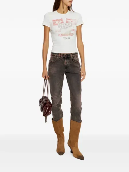 Tricou Diesel cu imagine alb