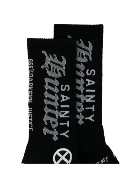 Плетени чорапи Saint Mxxxxxx с принт черно