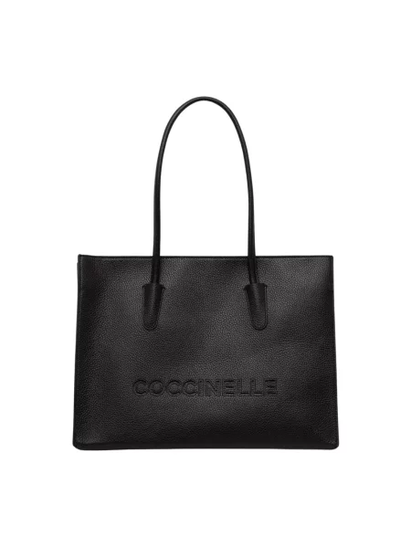 Shopperka Coccinelle skórzana czarna