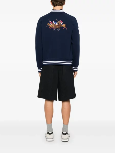 Siuvinėtas iš natūralios odos marškinėliai Polo Ralph Lauren apkarpytas žalia