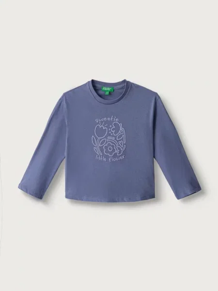 United Colors of Benetton tričko s dlhým rukávom detské fialová