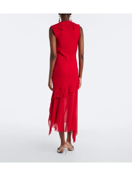 Rochie midi De La Vali cu model floral roșu