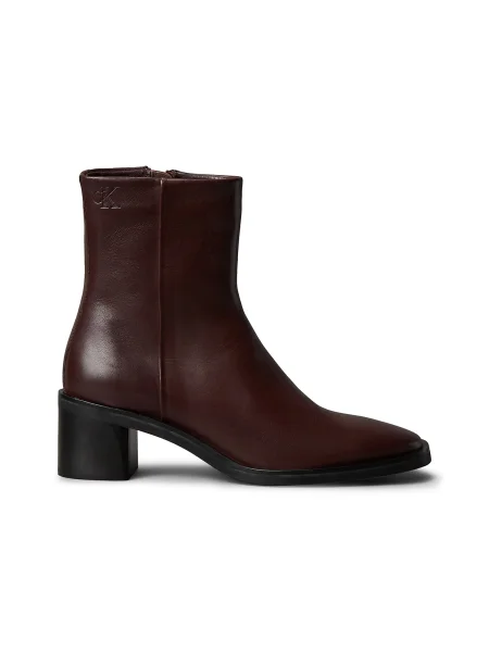 Calvin Klein Škornji Block Heel Boot Lth Bordo rdeča rjava